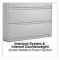 Office Filing Cabinets & Shelves | Alera 25506 42 in. x 18.63 in. x 40.25 in. 3 Legal/Letter/A4/A5 Size Lateral File Drawers - Light Gray image number 5