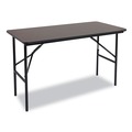 Folding Tables | Iceberg 55304 OfficeWorks 48 in. x 24 in. x 29 in. Classic Wood-Laminate Rectangular Folding Table with Straight Legs - Walnut image number 2