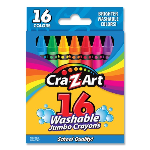 Arts & Crafts Supplies | Cra-Z-Art 1020448 Washable Jumbo Crayons - Assorted Colors (16/Pack) image number 0