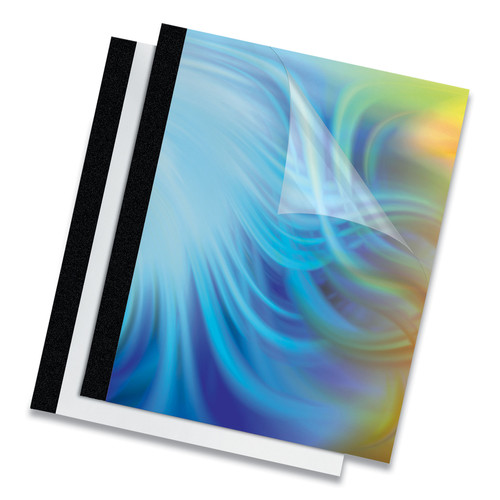 Sheet Protectors | Fellowes Mfg Co. 5256601 11 in. x 8.5 in. 91 to 120 Sheet Capacity Unpunched Thermal Binding System Presentation Covers - Clear (10/Pack) image number 0