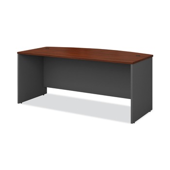 OFFICE DESKS AND WORKSTATIONS | Bush WC24446 Series C 71.13 in. x 36.13 in. x 29.88 in. Collection Bow Front Desk - Hansen Cherry/Graphite Gray