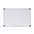 White Boards | Universal UNV43841 36 in. x 24 in. Deluxe Porcelain Magnetic Dry Erase Board - White Surface, Aluminum Frame image number 0