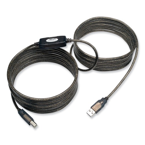 Electronic Adapters & Chargers | Tripp Lite U042-025 25 ft. A to B (M/M) USB 2.0 Active Repeater Cable - Black image number 0