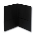 File Folders | Smead 87853 11 in. x 8.5 in. 100-Sheet Capacity 2-Pocket Textured Paper Folder - Black (25/Box) image number 1