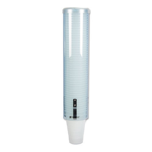 Cups and Lids | San Jamar C3260TBL Pull-Type Water Cup Dispenser for 12 oz Cups - Large/Translucent Blue image number 0