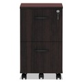 Office Carts & Stands | Alera ALEVA582816MY 15.38 in. x 20 in. x 26.63 in. Valencia Series 2-Drawer Mobile Pedestal - Mahogany image number 1