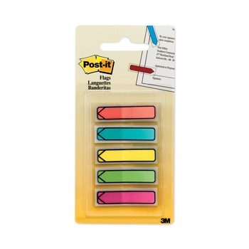 JUST LAUNCHED | Post-it Flags 684-ARR2 0.5 in. Arrow Page Flags - 5 Assorted Bright Colors (20/Color, 100/Pack)