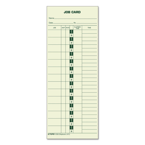 Recordkeeping & Forms | TOPS 1258 3.5 x 9 One Side Manila Job Cards Replacement for 15-800622/L-61 (500/Box) image number 0
