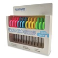 Arts & Crafts Supplies | Westcott 13140 5 in. Long 1.75 in. Cut Length Rounded Tip Kids Scissors Teacher's Pack - Straight Assorted Color Handles (12/Pack) image number 0