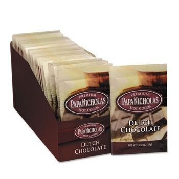 PapaNicholas Coffee 79224 Premium Hot Cocoa - Dutch Chocolate (24/Carton)