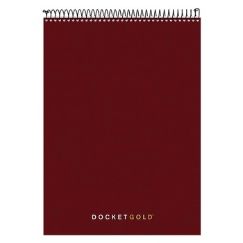TOPS 63753 (70) White 8.5 in. x 11.75 in. Sheets Project-Management Format Medium/College Rule Docket Gold Planner Pad - Black Cover