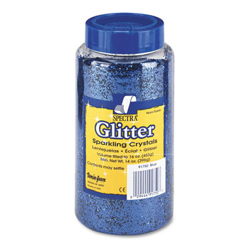 Pacon P0091750 16 oz Spectra Glitter 0.04 Hexagon Crystals Shaker-Top Jar - Blue
