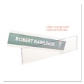 Office Presentation Supplies | Deflecto 587501 8.5 in. x 2 in. Insert Superior Image Cubicle Nameplate Sign Holder - Clear image number 6