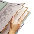File Folders | Smead 14091 8 SafeSHIELD Fasteners 2/5-Cut Tabs 3 Dividers Letter Size Pressboard Classification Folders - Gray-Green (10/Box) image number 3