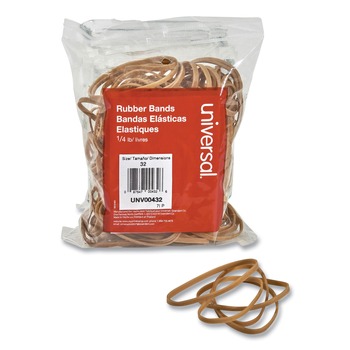 Universal UNV00432 0.04 in. Gauge Size 32 Rubber Bands - Beige (205/Pack)