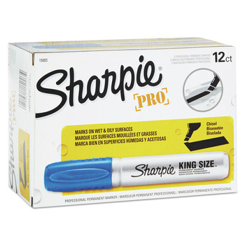 PERMANENT MARKERS | Sharpie 15003 Broad Chisel Tip King Size Permanent Marker - Blue (1-Dozen)