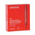 Permanent Markers | Universal UNV07052 Broad Chisel Tip Permanent Marker - Red (1 Dozen) image number 0