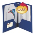 Back to School Sale | Smead 87982 Lockit 11 in. x 8.5 in. Two-Pocket Folder with 100-Sheet Capacity - Dark Blue (25/Box) image number 5
