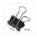 Binding Spines & Combs | Universal UNV10210VP Binder Clips in Zip-Seal Bag - Medium, Black/Silver (36/Pack) image number 3