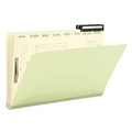 File Folders | Smead 78208 1 in. Expansion 8 Dividers 1 Fastener Legal Size Pressboard Mortgage Folders - Green Exterior (10/Box) image number 0