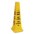 Just Launched | Rubbermaid Commercial FG627677YEL 12.25 in. x 12.25 in. x 36 in. Multilingual Wet Floor Safety Cone image number 1