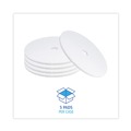 Just Launched | Boardwalk BWK4021WHI 21 in. Diameter Buffing Floor Pads - White (5/Carton) image number 3