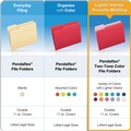 File Folders | Pendaflex R152 1/3 BLU 1/3-Cut Tabs Letter Size Double-Ply Reinforced Top Tab Colored File Folders - Blue (100/Box) image number 6