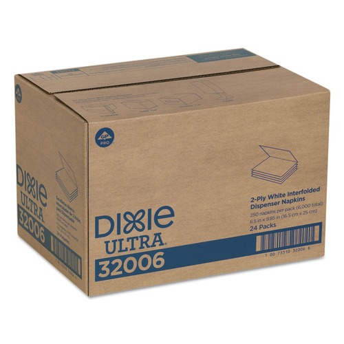  | Georgia-Pacific 32006 6-1/2 in. x 9-7/8 in. 2-Ply Interfold Napkin Refills - White (6000/Carton) image number 0