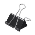 Binding Spines & Combs | Universal UNV11112 Binder Clips with Storage Tub - Large, Black/Silver (12/Pack) image number 1