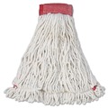 Mops | Rubbermaid Commercial FGA25306WH00 Web Foot Shrinkless Large Cotton/Synthetic Wet Mop Head with 5 in. Headband - White (6/Carton) image number 0
