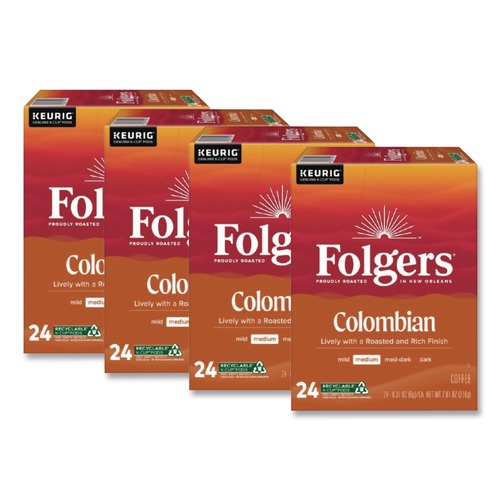 Coffee | Folgers 5000363990 Coffee K-Cups - 100 Percent Colombian (96/Carton) image number 0