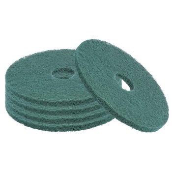 Boardwalk BWK4013GRE 13 in. Diameter Heavy-Duty Scrubbing Floor Pads - Green (5/Carton)