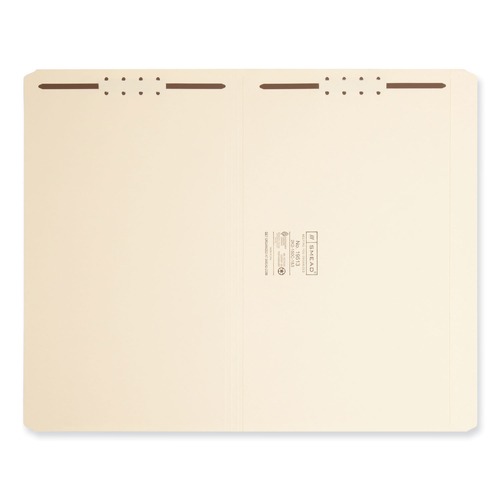 File Folders | Smead 19513 0.75 in. Expansion Straight Top Tab Fastener Folders, 2 Fasteners - Legal Size/Manila Exterior (50/Box) image number 0
