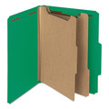 File Folders | Smead 14063 2 in. Expansion Recycled Pressboard 6-Fastener Classification Folders - Letter Size/Green Exterior (10/Box) image number 0