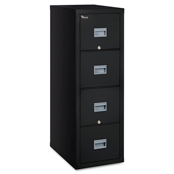 OFFICE FILING CABINETS AND SHELVES | FireKing 4P1825-CBL Patriot by FireKing 17.75 in. x 25 in. x 52.75 in. 4 Legal/Letter File Drawers 1-Hour Fire Protection Insulated Fire File - Black
