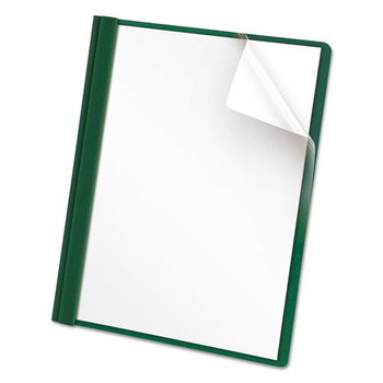 Oxford 55856EE 8.5 in. x 11 in. 0.5 in. Capacity Report Cover - Clear/Hunter Green (25/Box)