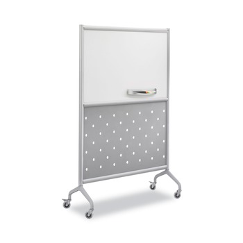 STORAGE AND ORGANIZATION | Safco 2008GR 12.25 in. x 3.5 in. x 2.25 in. Rumba Whiteboard Collaboration Screen Accessory Tray - Silver