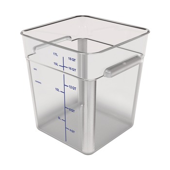  | Carlisle 1195207 8.75 in. x 8.75 in. x 7.31 in. 6 qt. Squares Polycarbonate Food Storage Container - Clear