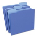 File Folders | Universal UNV10501EE 1/3 Cut Tab Letter Size Deluxe Colored Top Tab File Folders - Blue/Light Blue (100/Box) image number 2