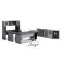 Office Electronics & Batteries | Mayline MNDT72LGS Medina Series Laminate Curved Desk Top 72-in X 36-in Gray Steel image number 1