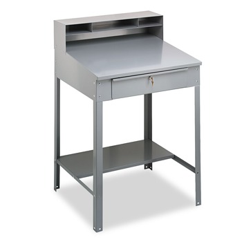Tennsco SR-57 34.5 in. x 29 in. x 53.75 in. Open Steel Shop Desk - Medium Gray