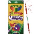Pencils | Crayola 684412 3.3 mm 2B Erasable Color Pencil Set - Assorted Lead and Barrel Colors (12/Box) image number 0