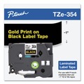 Labels | Brother P-Touch TZE354 0.94 in. x 26.2 ft. TZe Standard Adhesive Laminated Labeling Tape - Gold on Black image number 5