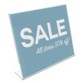 Office Presentation Supplies | Deflecto 66701 Classic Image 11 in. x 8.5 in. Insert Landscaped Slanted Sign Holder - Clear image number 3