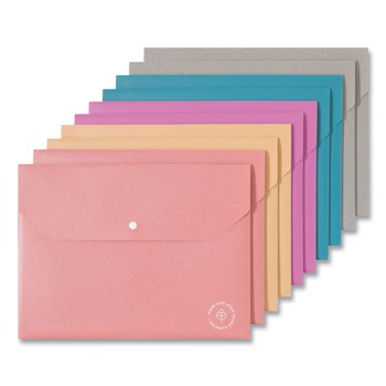 U Brands 6601U01-12 U-Eco 0.59 in. Expansion Document Holder - Assorted Colors/Letter Size (10/Pack)