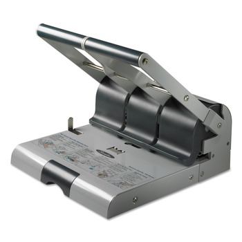 OFFICE STAPLERS AND PUNCHES | Swingline A7074650B 160 Sheet 9/32 in. Holes Antimicrobial Protected Adjustable Punch - Putty/Gray