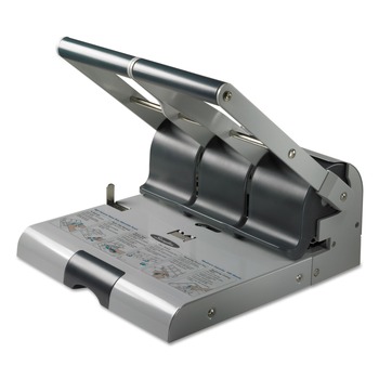 Swingline A7074650B 160-Sheet Antimicrobial Protected Adjustable 2-To-3 9/32 in. Hole Punch - Putty/Gray