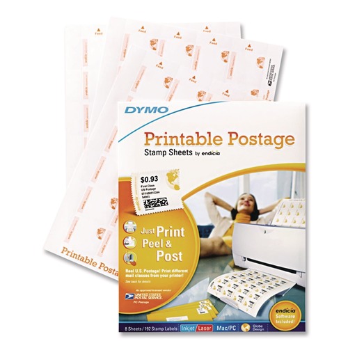 Back to School Sale | DYMO 1750042 Printable Postage Stamp Sheets - White (192/Pack) image number 0