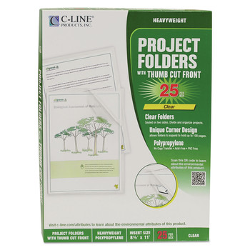 C-Line 62627 Letter Size Specialty Project Folders - Clear (25/Box)