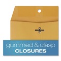 Envelopes & Mailers | Quality Park QUA37868 7 in. x 10 in. No. 68 28 lbs. Bond Weight Kraft Square Flap Clasp/Gummed Closure Clasp Envelope - Brown Kraft (100/Box) image number 4